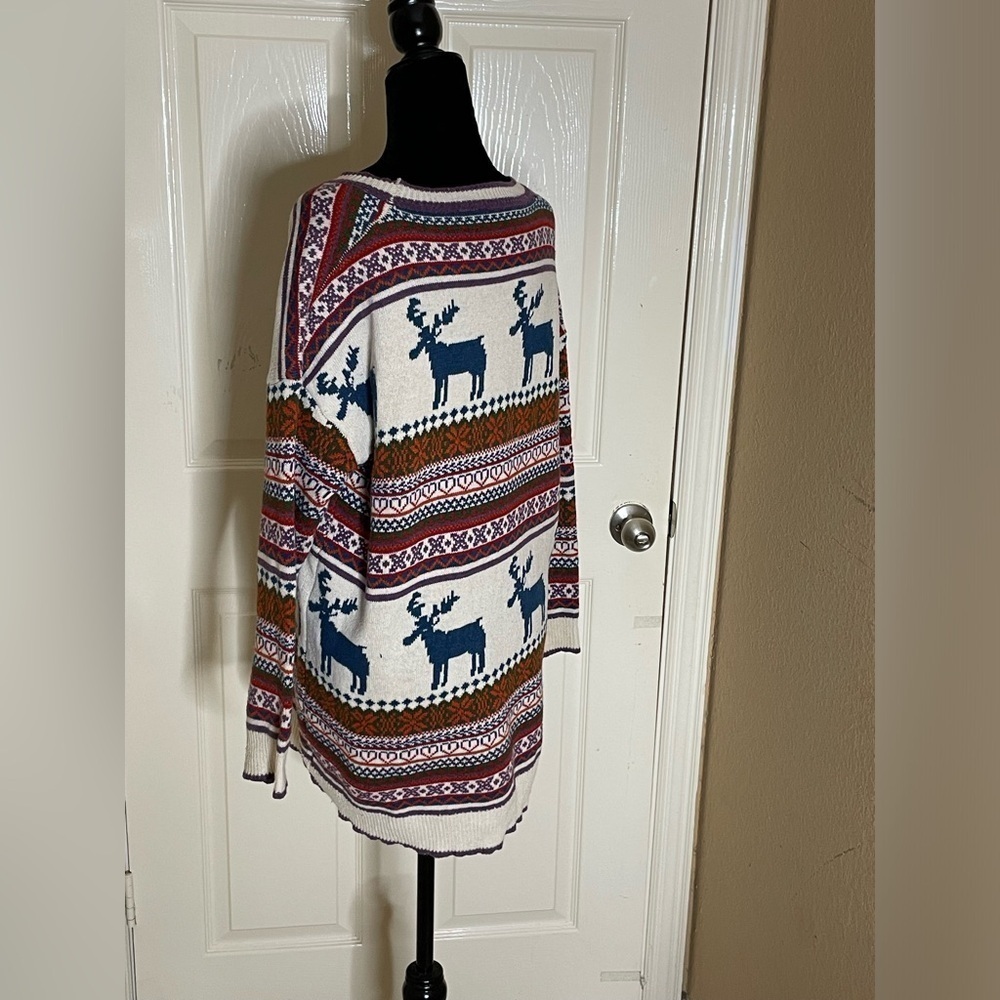 Vogue Of Eden Nordic Reindeer Moose Sweater Size L-XL Womens READ Fair Isle‌‌‌‍‍ - Picture 2 of 8